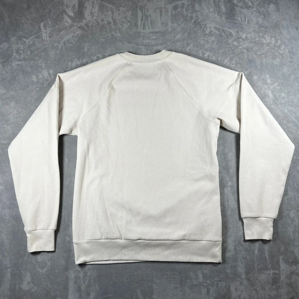Alo‎ Yoga Womens Ivory Textured Waffle Knit Side Zip Sweatshirt Size S Pullover